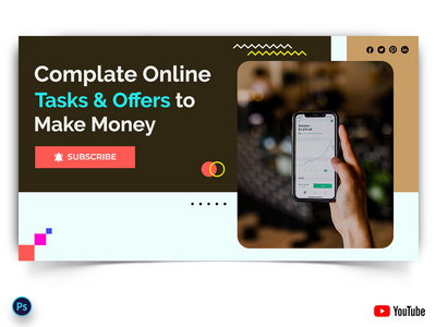 在线货币收入 Youtube 缩略图(Online Money Earnings Youtube Thumbnails)