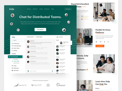 Zulip 重新设计概念 - 登陆页面(Zulip Redesign Concept - Landing Page)