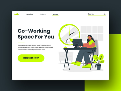 从家庭网站概念工作(Work From Home Website Concept)