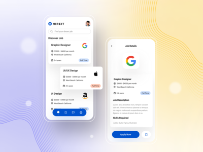 Hireit - 求职应用程序 UI 套件(Hireit - Job searching app ui kit)