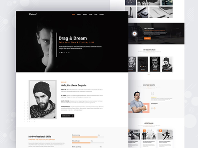 Deamt - 创意组合 PSD 模板(Deamt - Creative Portfolio PSD Template)