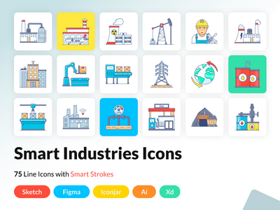 工业和制造图标(Industrial and Manufacturing Icons)