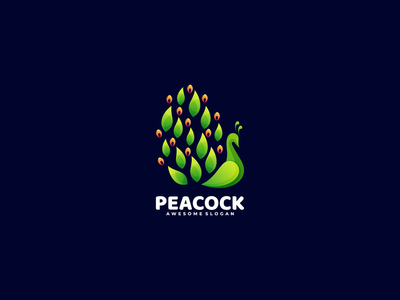 孔雀标志设计(Peacock logo design)