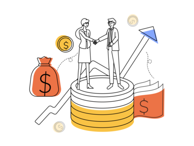 取得成功-商业插画(Reach Success - Business Illustration)
