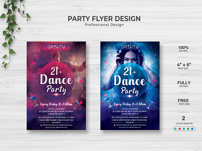 21+ 舞会传单(21+ Dance Party Flyer)
