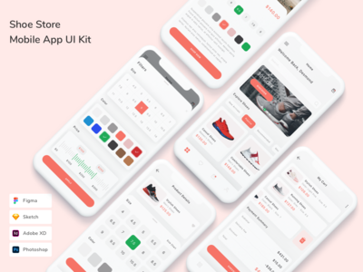 鞋店移动应用 UI 套件(Shoe Store Mobile App UI Kit)