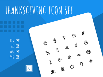 感恩节图标集(Thanksgiving Icon Set)