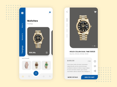 劳力士手表应用程序用户界面(Rolex Watch App UI)
