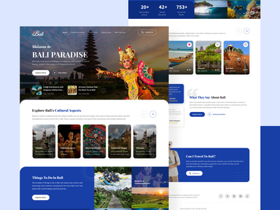 巴厘岛旅游登陆页面网站(Travel Landing Page Website Bali)