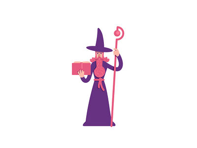 魔术师平面颜色矢量字符(Magician flat color vector character)