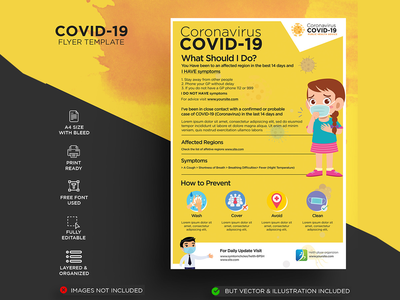 电晕病毒海报传单设计(Corona virus-poster-Flyer-design)