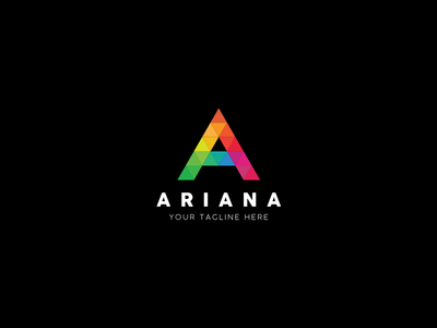 首字母 A 彩色标志设计模板(Initial letter A colorful logo  design template)