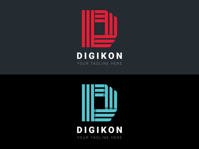 首字母 d 标志设计模板(Initial letter d logo  design template)