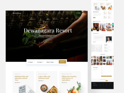 Dewanagara - 巴厘岛度假酒店预订网站 UI 套件模板(Dewanagara - Balinese Resort Hotel Booking Website UI Kits Template)
