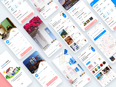查找房屋、公寓和旅馆出租移动应用程序 UI 套件(Find Homes, Apartments and Hostel for rent mobile app UI Kit)