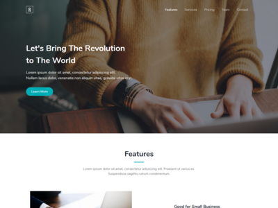 革命 - Bootstrap 4 登陆页面模板(Revolution - Bootstrap 4 Landing Page Template)