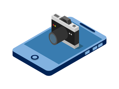 等距智能手机上的相机(Camera on isometric smartphone)
