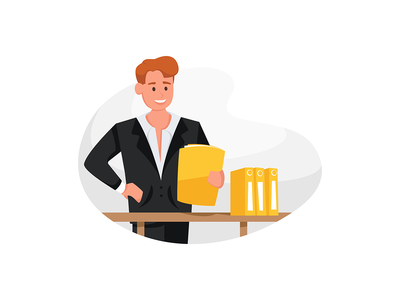 坐在办公室办公桌前的商人。(Businessman sitting at office desk in office.)