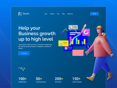 业务增长登陆页面设计(Business Growth Landing page design)