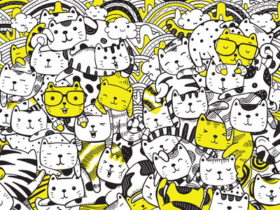有猫的孩子的可爱着色(Cute coloring for kids with Cats)