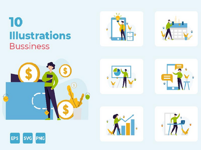 10个很棒的登陆页面插图业务模板(10 Awesome illustration business template for landing page)
