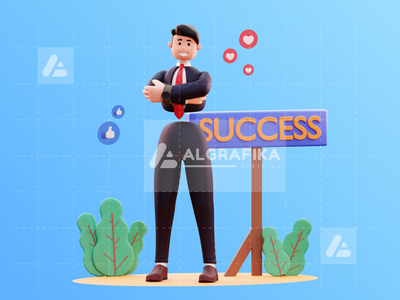3d 字符商人图(3D Character Businessman Illustration)
