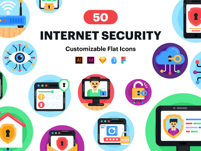 50 个互联网安全图标(50 Internet Security Icons)