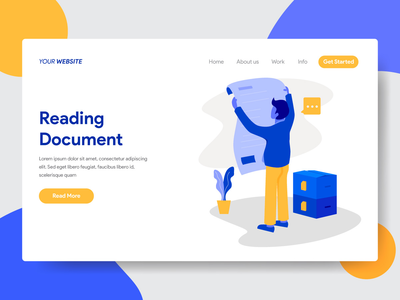 商人阅读文档插图(Businessman Reading Document Illustration)