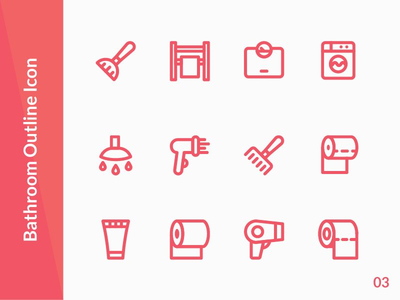 浴室大纲图标 3(Bathroom Outline Icon 3)