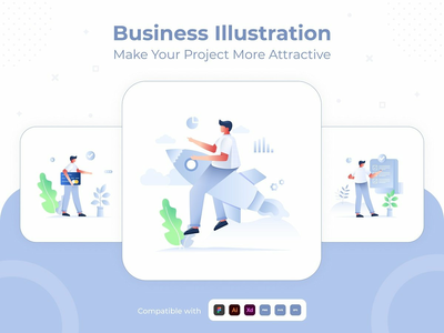 创意商业人物插画设计集(Creative Business character illustration design set)