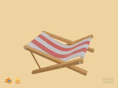 沙滩椅 - 3D 旅行和假期插图包(Beach Chair - 3D Travel & Holiday Illustration Pack)