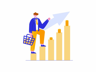 商业投资增长平面图(Business Investment Growth Flat Illustration)
