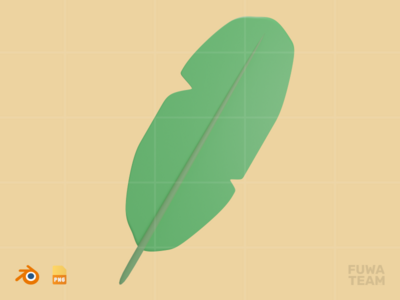 香蕉叶 - 3D 旅行和假日插画包（正面）(Banana Leaf - 3D Travel & Holiday Illustration Pack (front))