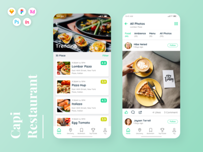 Capi 餐厅 iOS UI 套件(Capi Restaurant iOS UI Kit)