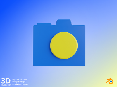 相机 - 蓝色和黄色 3D 用户界面(Camera - Blue & Yellow 3D User Interface)