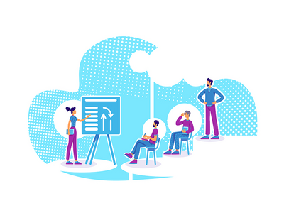 商务教练平面概念矢量图(Business coaching flat concept vector illustration)