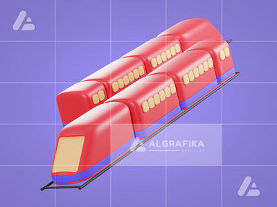 3d 插图速度列车对象(3d illustration speed train object)