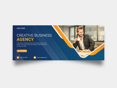 创意商业机构横幅和 Facebook 封面设计(Creative Business Agency Banner & Facebook Cover Design)