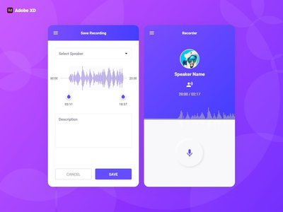 录音机设计 - Adobe XD(Audio Recorder Design - Adobe XD)