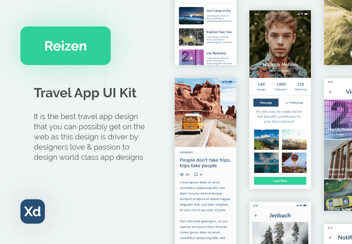 Reizen - 旅游UI套件 (Reizen - Travel UI Kit)