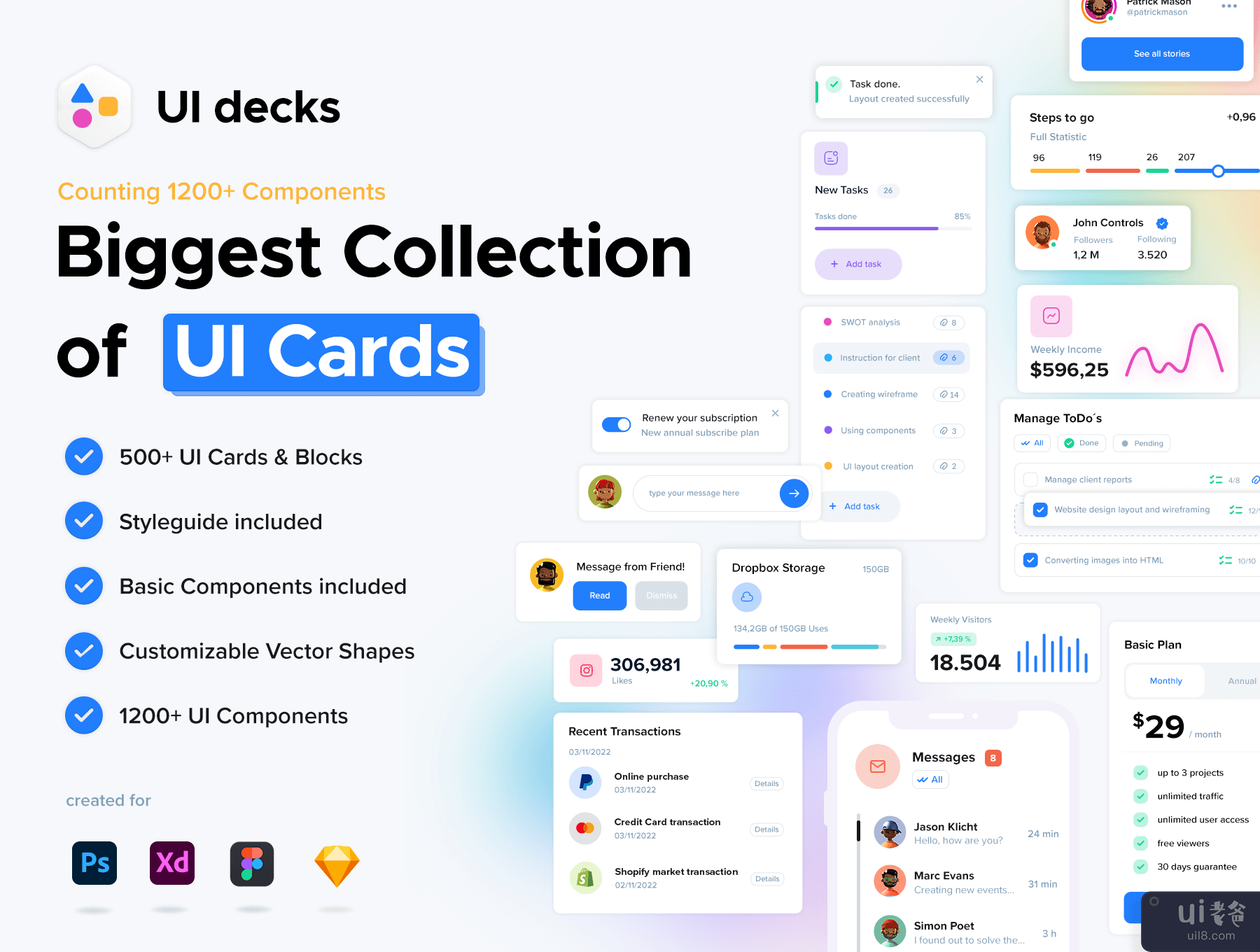 UI牌 - 卡片和块状物 (UI Decks - Cards and Blocks)插图