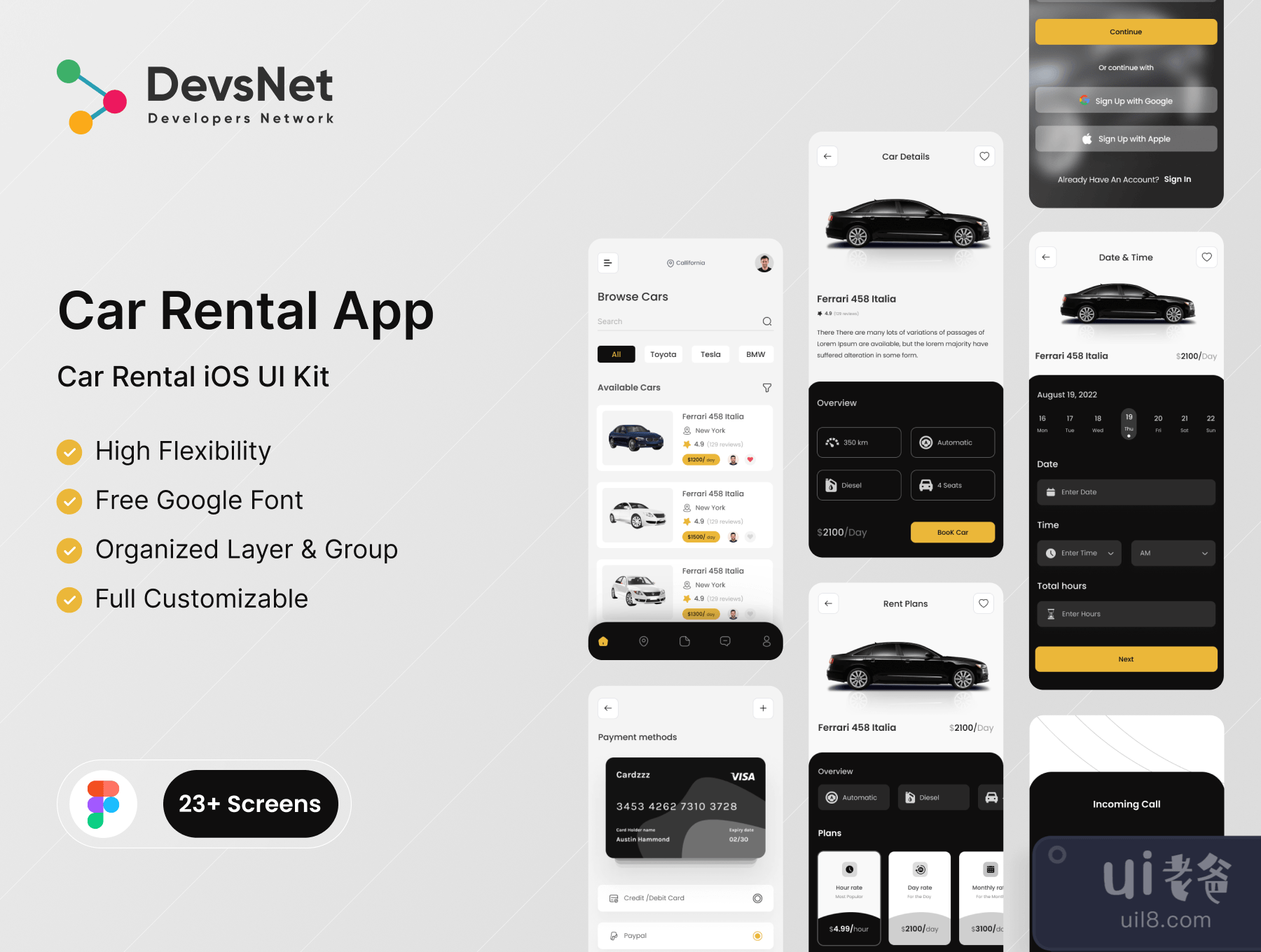 汽车租赁应用UI套件 (Car Rental App UI Kit)插图2