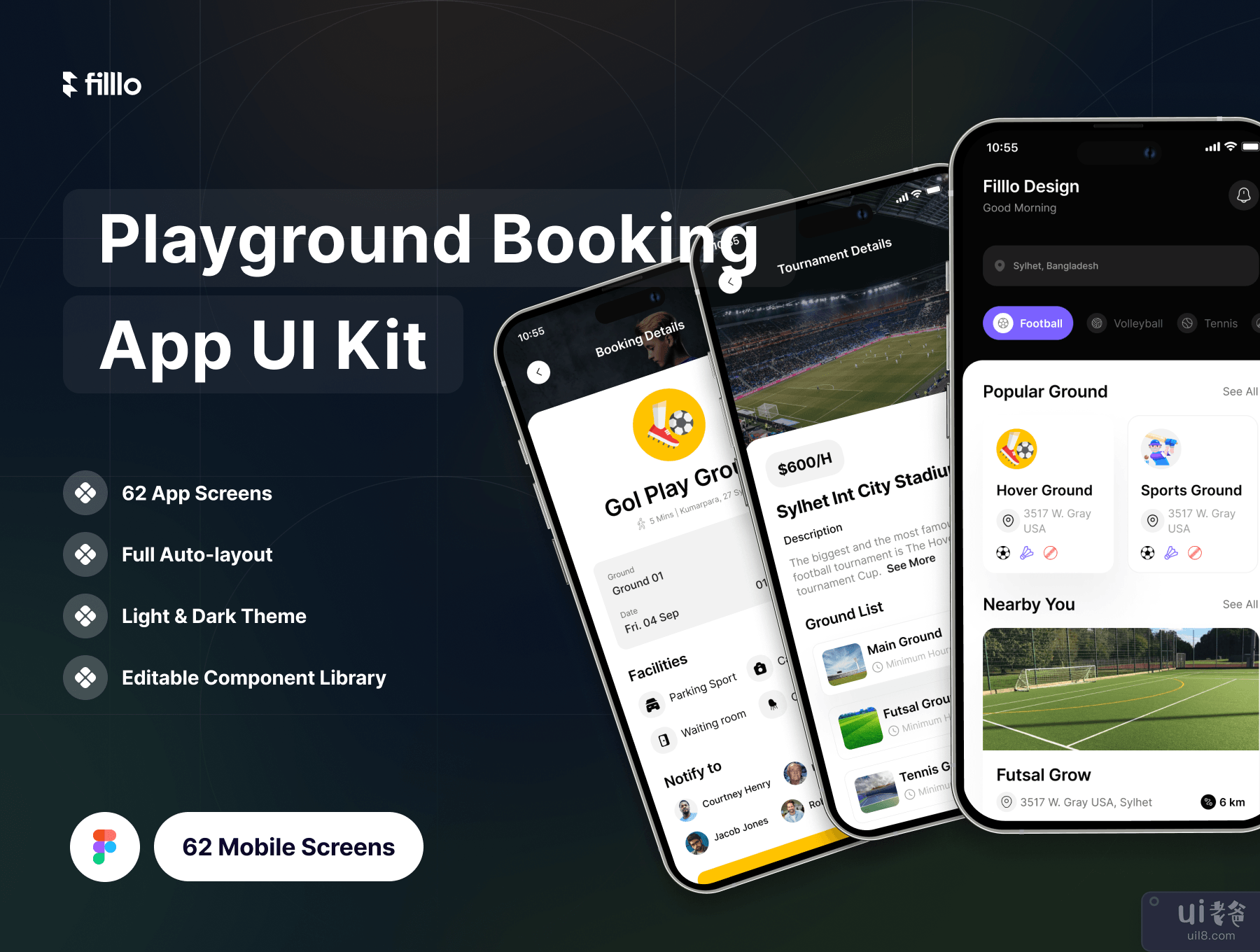 Filllo Playground 预订应用程序 UI 工具包 (Filllo Playground Booking App UI Kit)插图7