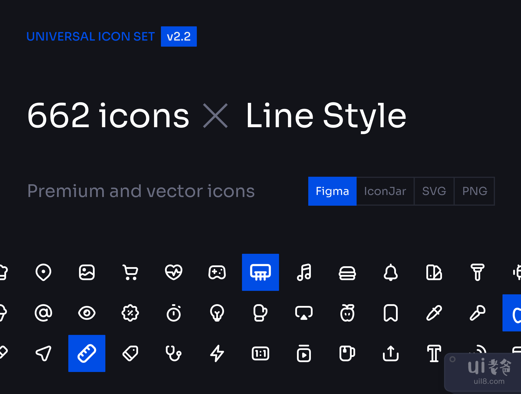 通用图标集 v2 线条风格-更新 (Universal Icon Set v2 Line Style)插图