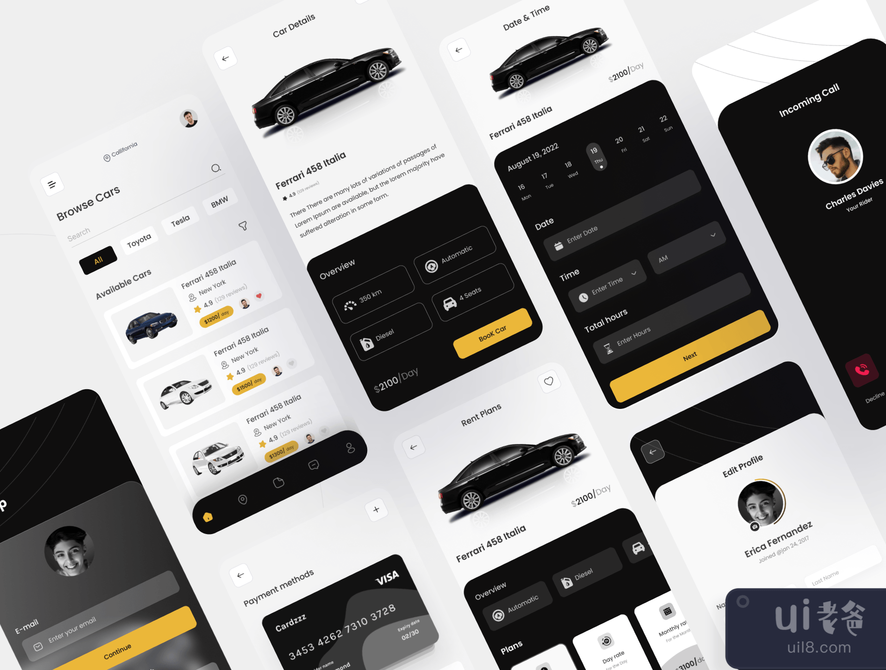 汽车租赁应用UI套件 (Car Rental App UI Kit)插图4