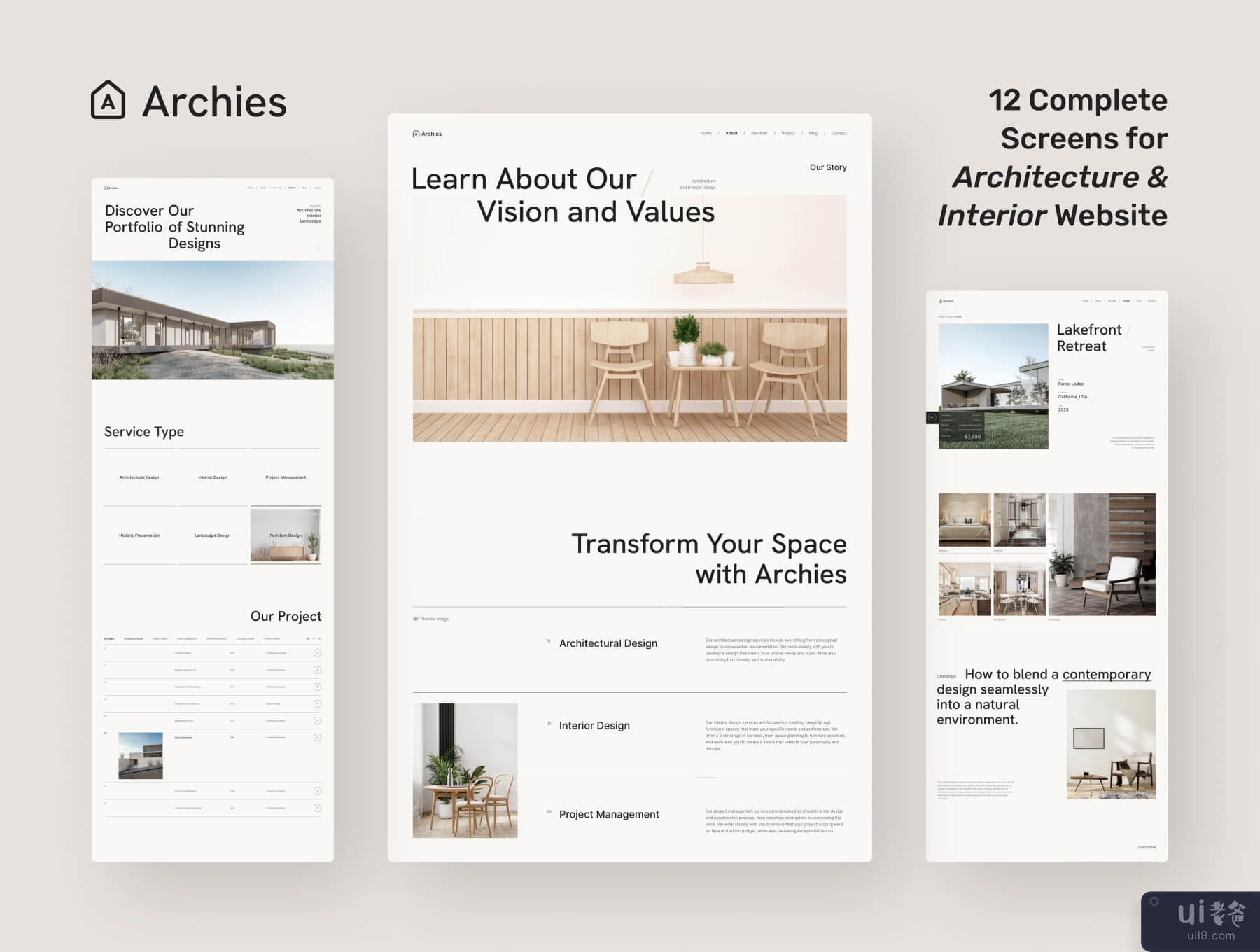 Archies - 极简主义建筑与室内网站设计 (Archies - Minimalist Architecture & Interior Website Design)插图7
