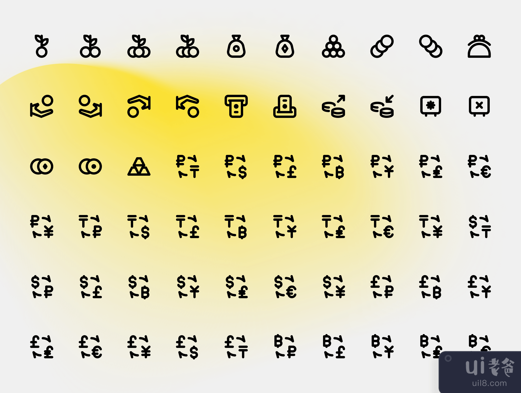 金融和支付 - 像素完美的240个图标 (Finance & Payments — Pixel-Perfect 240 Icons)插图2