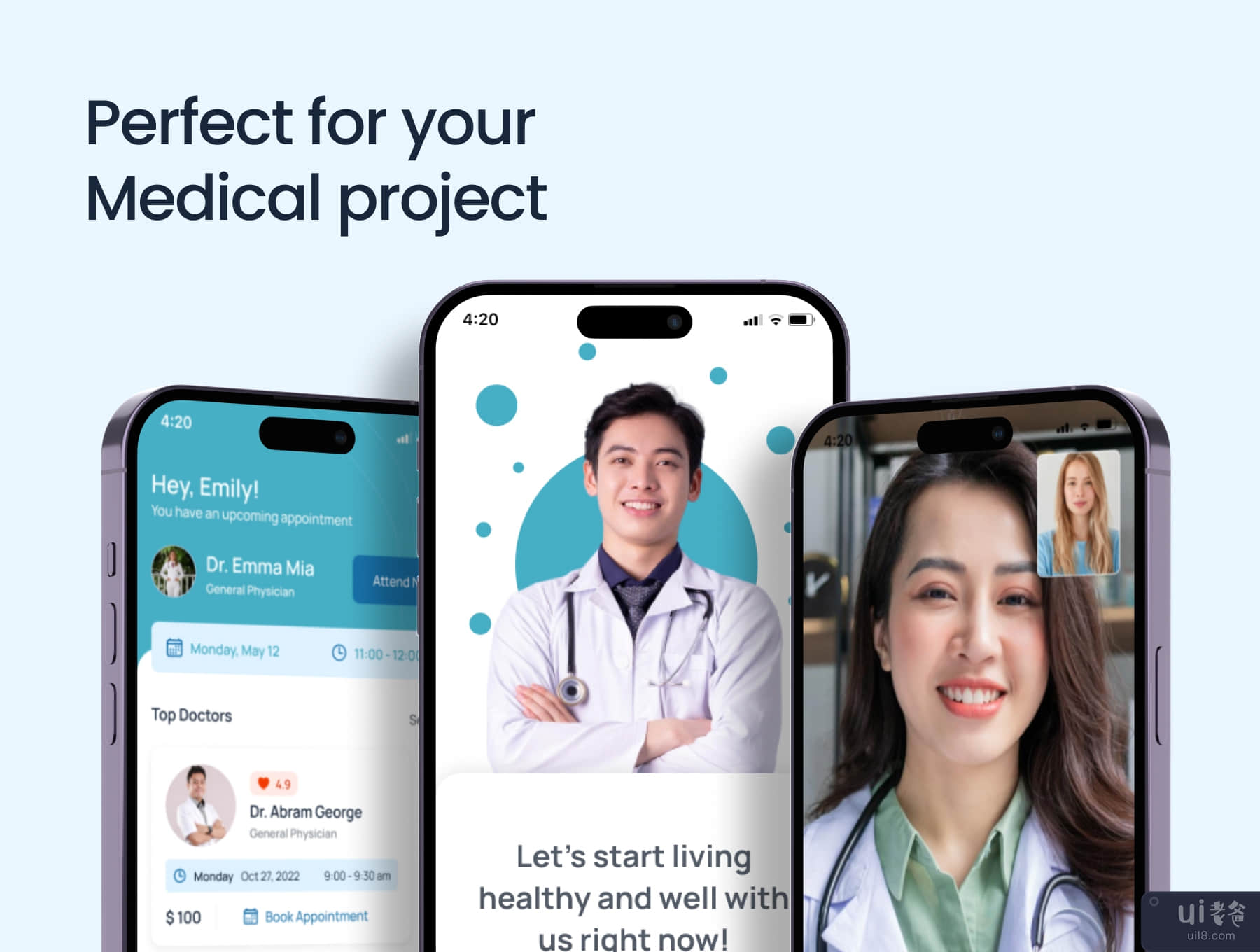 Medicina - 在线医生预约应用程序 UI 工具包 (Medicina - Online Doctor Appointment App UI Kit)插图3