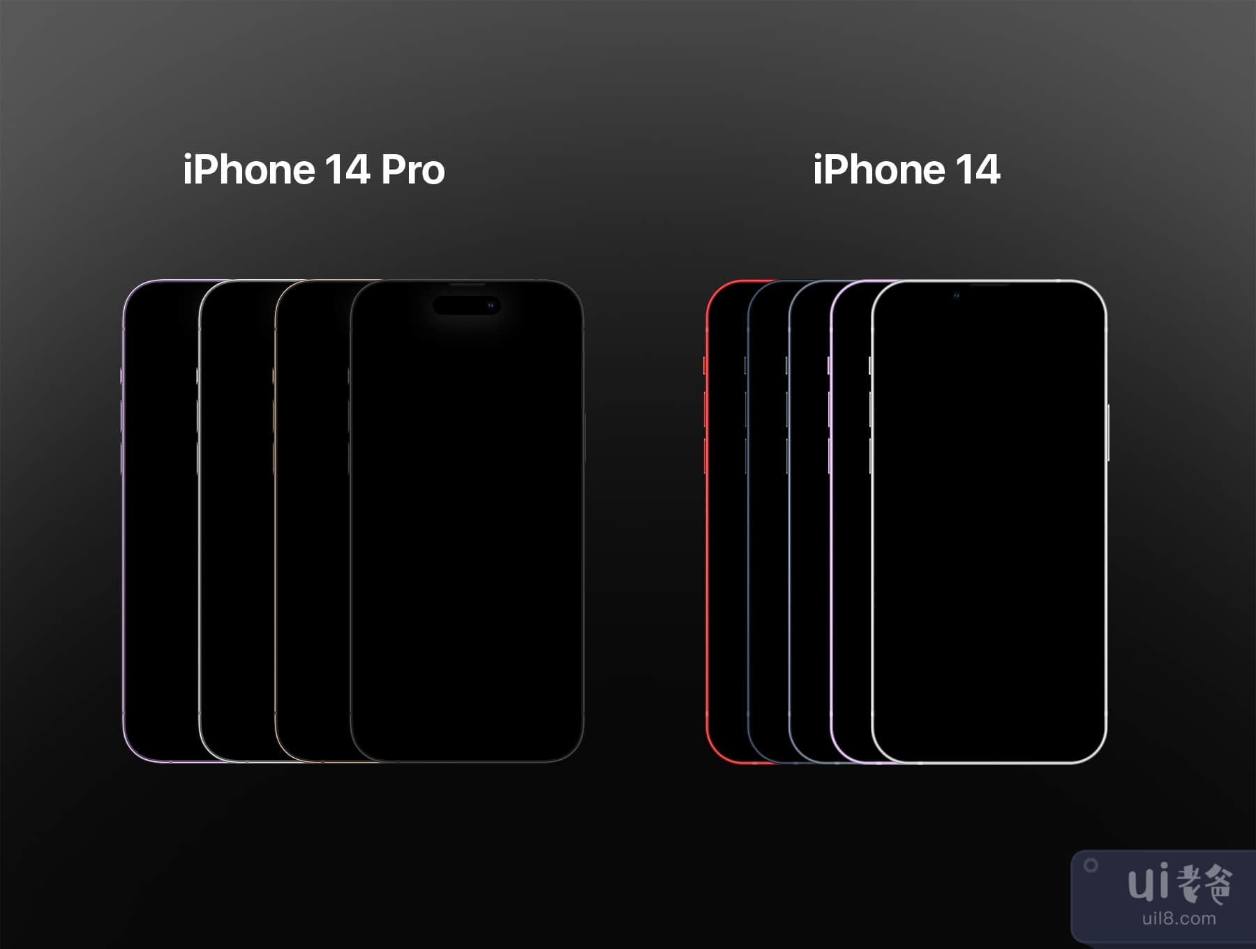 iPhone14专业版和iPhone14--两只手的模拟图 (iPhone 14 Pro & iPhone 14 - 2 Hands Mockups)插图2