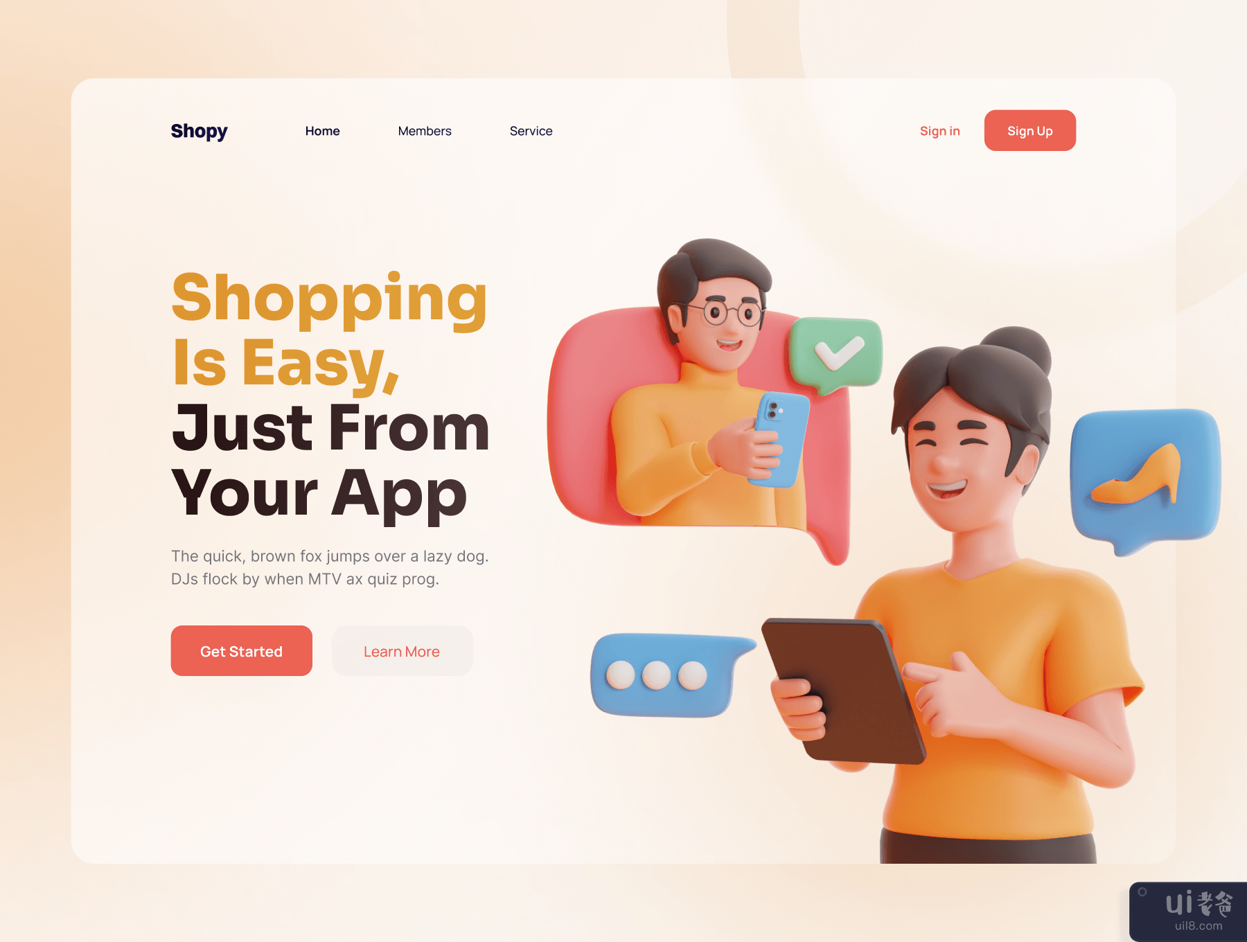 Shoppy - 电子商务和在线购物 3D 角色 (Shoppy - E-Commerce & Online Shopping 3D Characters)插图2